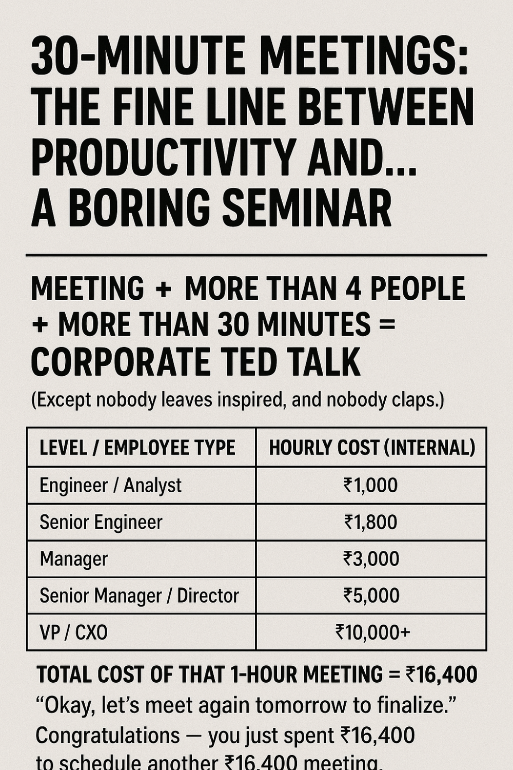 Cost of meetings